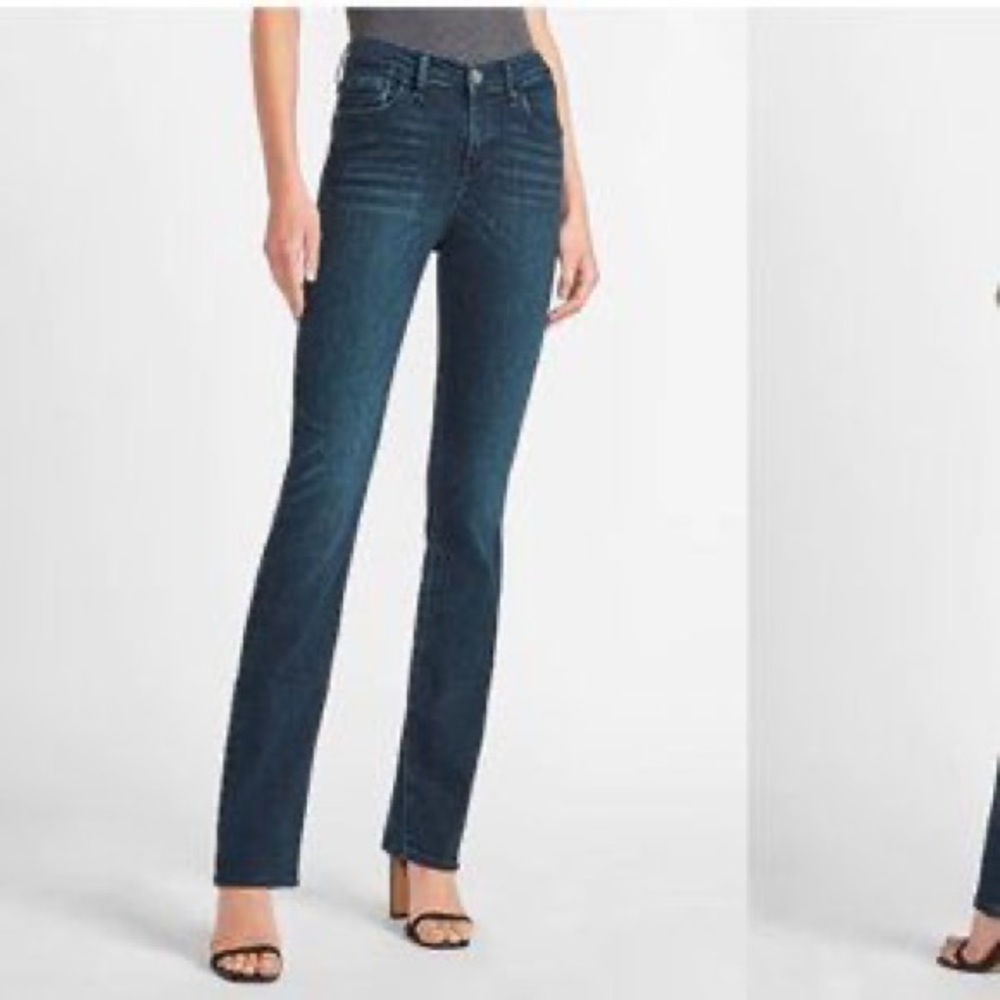 Express Barely Boot Mid Rise Distressed Jeans